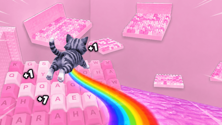 Official +1 Kitten Keyboard Escape Roblox game landscape artwork